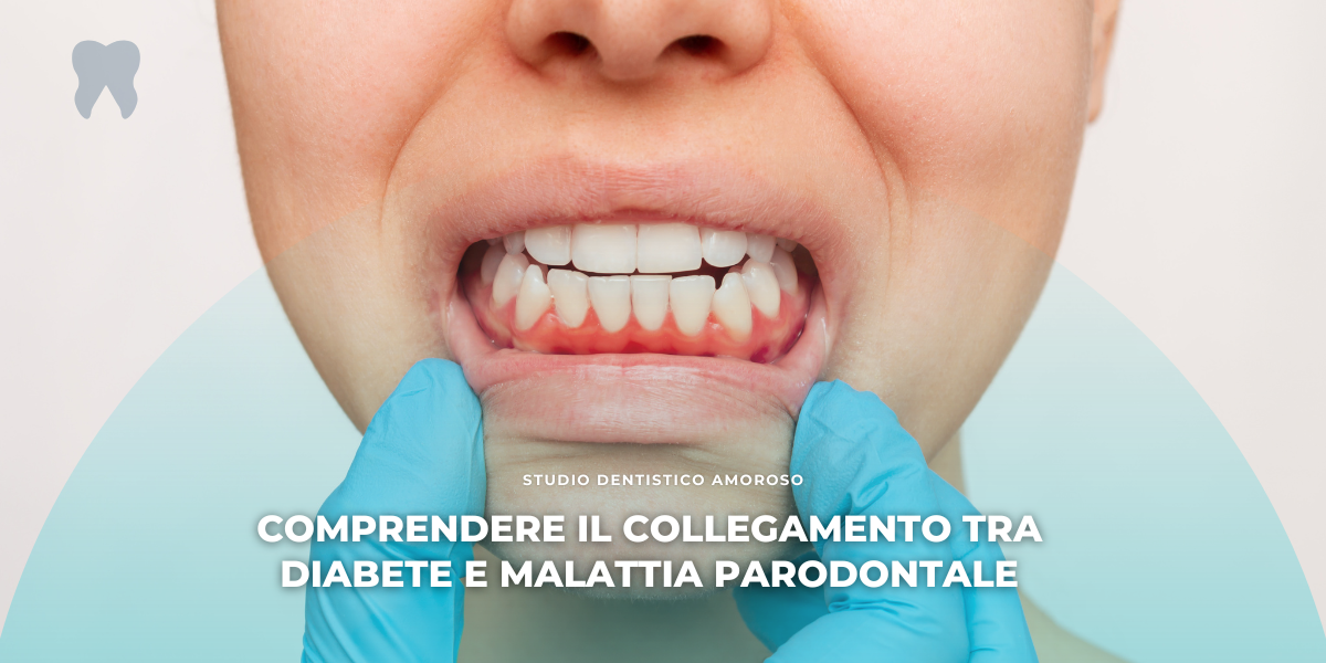 Donna che soffre di diabete e malattia parodontale